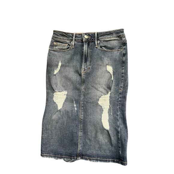 Good American Women's 6/28 Jean Pencil Skirt Classic Denim Western‎ 90's Style - Picture 1 of 4
